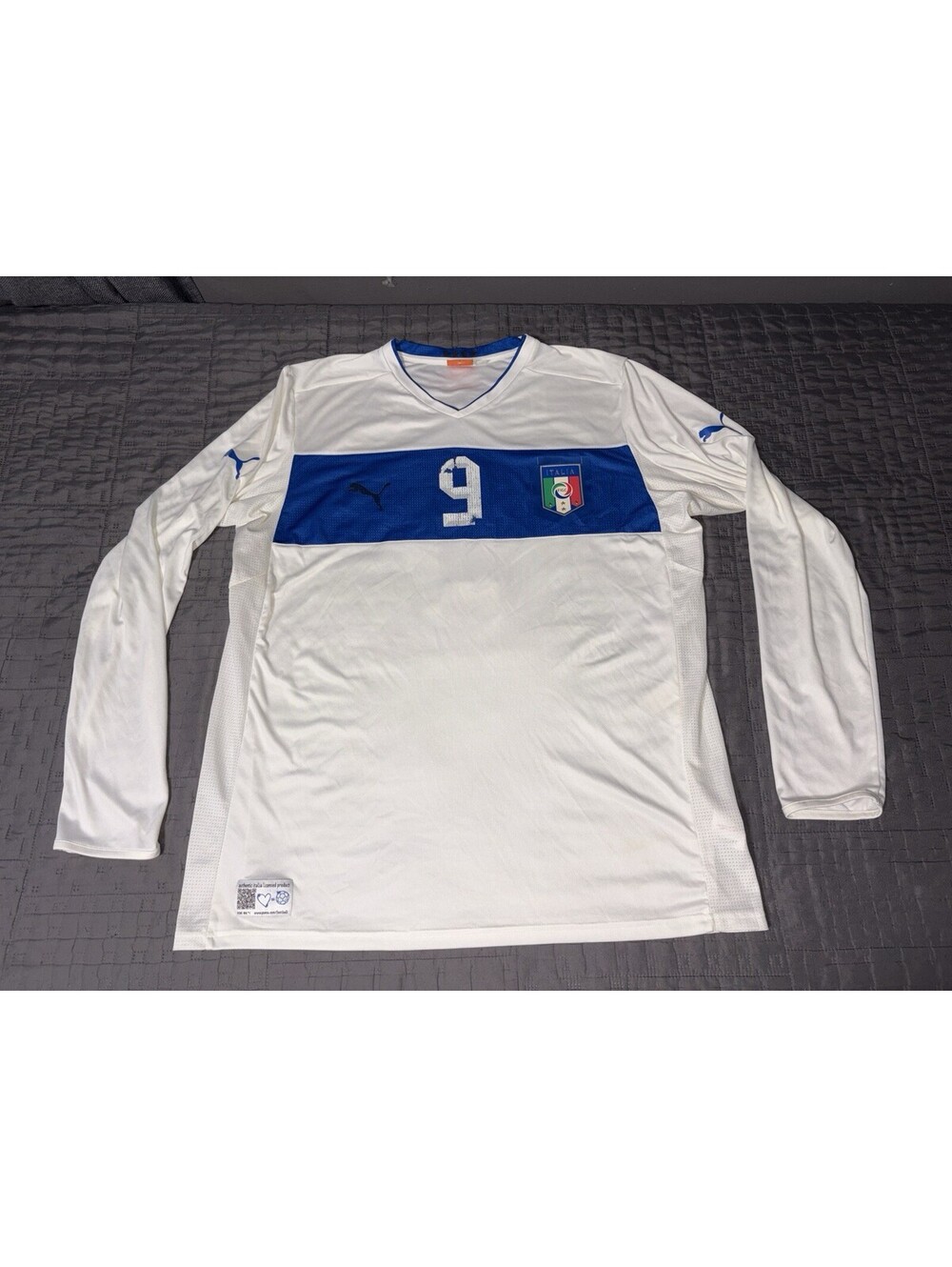 ITALY 2010-2012 AWAY SHIRT JERSEY LONG SLEEVE PUMA 740358 sz 2XL #9 BALOTELLI
